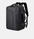 Black STOWD ONE travel backpack shown from an angle
